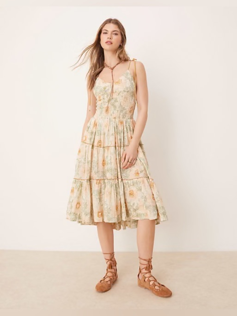 𝓯𝓹 Free People ~ Adriel Floral Midi Dress - Picture 10 of 16